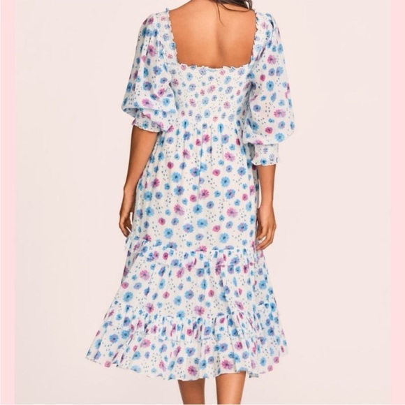 LoveShackFancy Miri Cotton Candy Floral Midi Dress - Picture 3 of 9